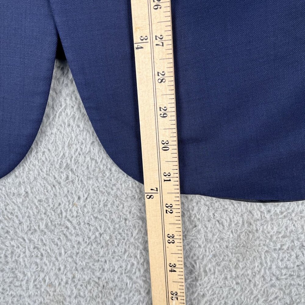 Vera Wang Black Mens Slim Fit Super 120s Blue Tuxedo Jacket 40S - Picture 8 of 9